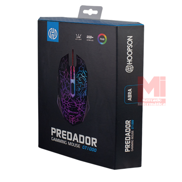 MOUSE GAMER 2400DPI GT1000 PREDADOR HOOPSON