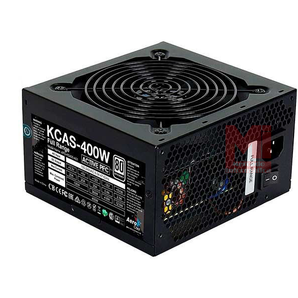 FONTE AEROCOOL KCAS 400W WHITE FULL RANGE 80 PLUS EN50311