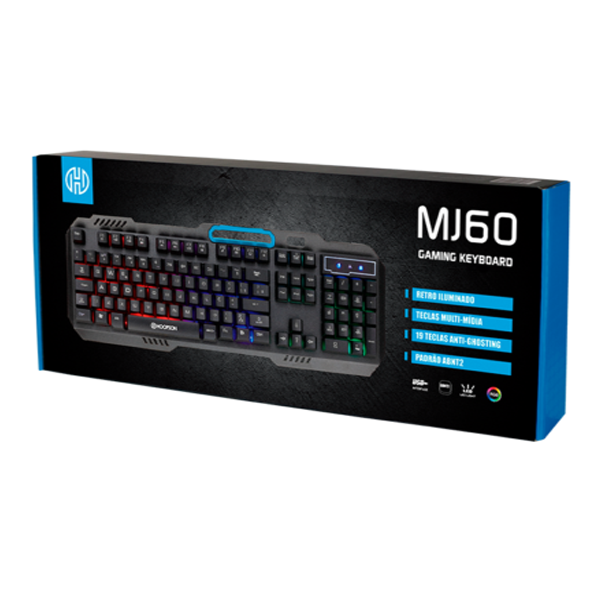 TECLADO GAMER SEMI MECÂNICO ANTI GHOSTING MJ60 HOOPSON