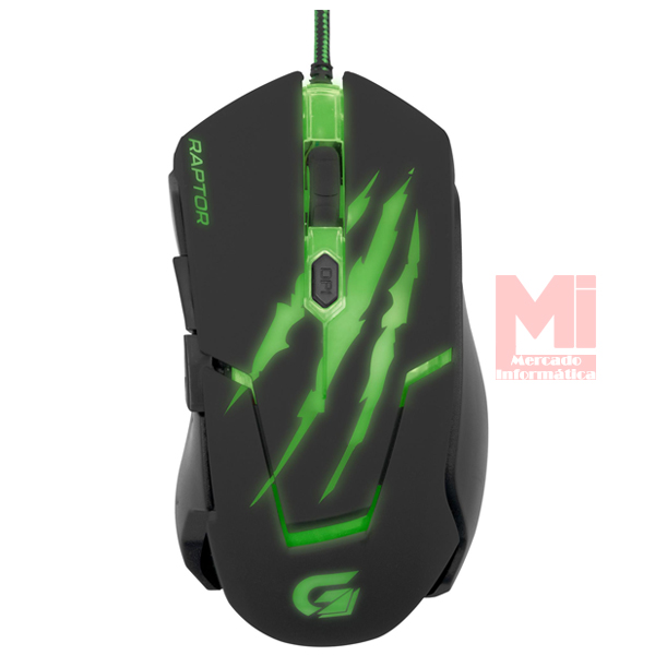 Fortrek OM-801, Mouse Gamer USB, 3200 DPI, Preto/Verde