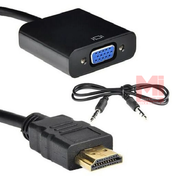 Cabo Adaptador HDMI Para VGA Com Saida P2